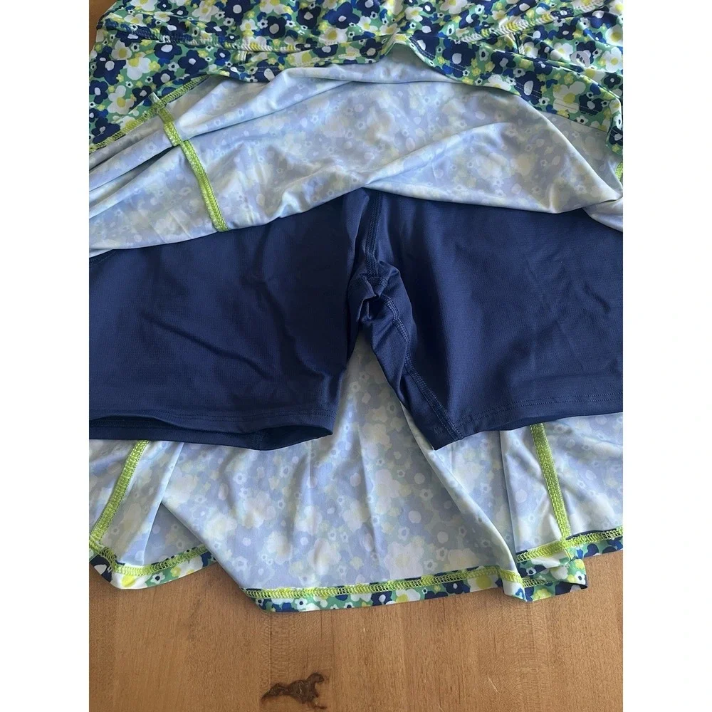 Dona Jo Athletic Skort Multicolor Floral Built In‎ Shorts Size XL Tennis Running